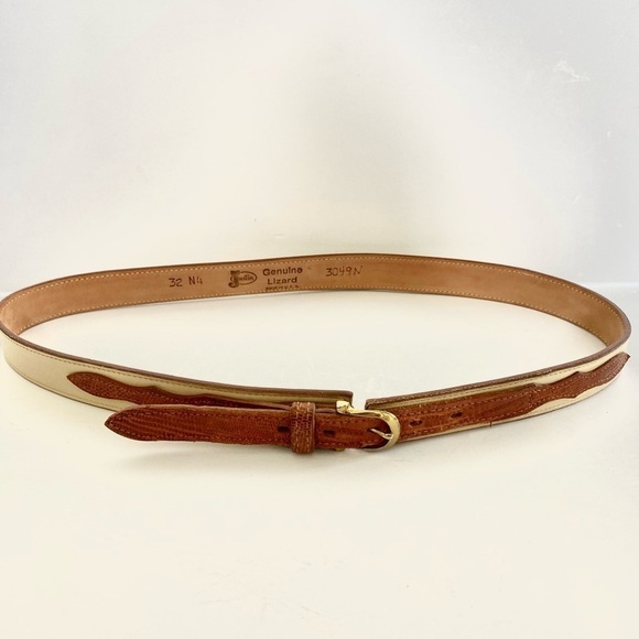 Justin Western Leather Lizard Skinny Belt - Picture 1 of 6